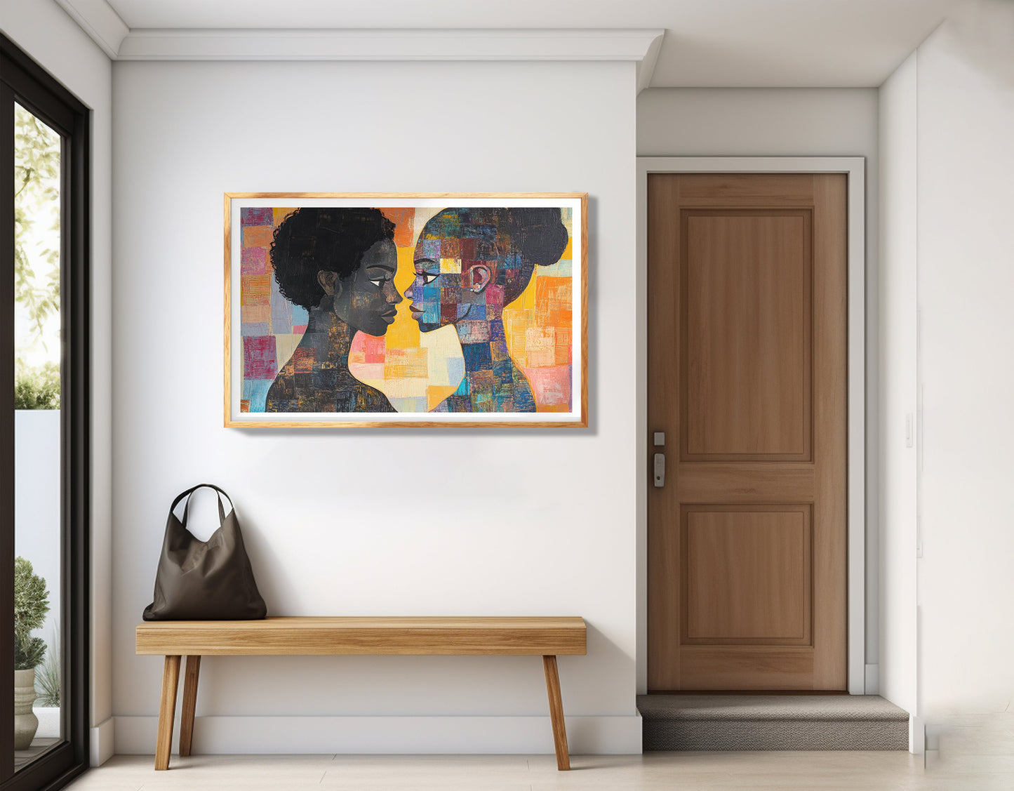 Black Lesbian Couple Portrait Black love wall art view 77