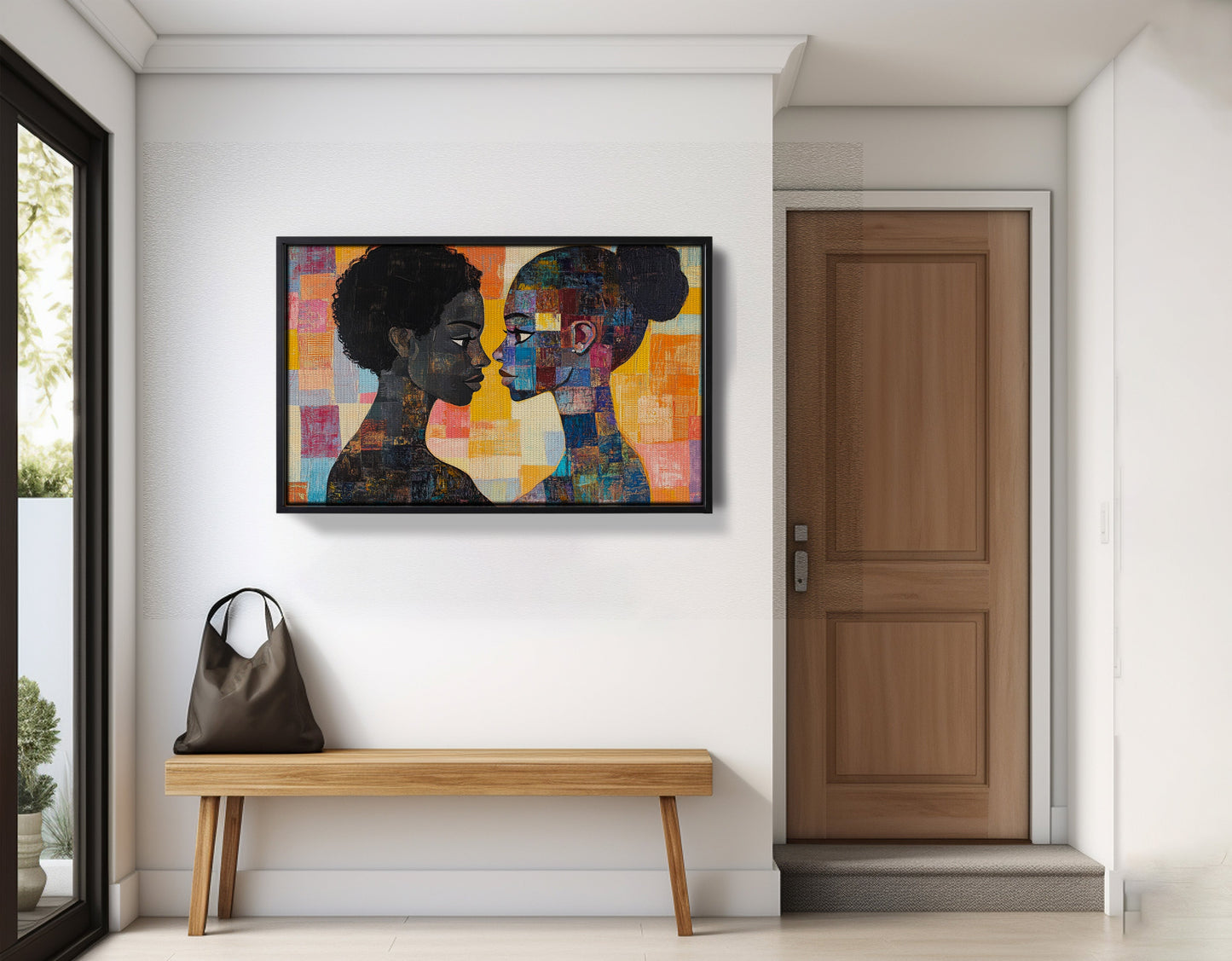 Black Lesbian Couple Portrait Black love wall art view 29