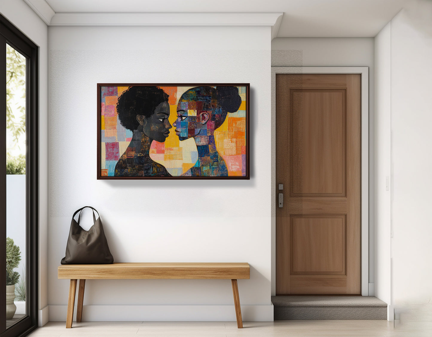 Black Lesbian Couple Portrait Black love wall art view 35