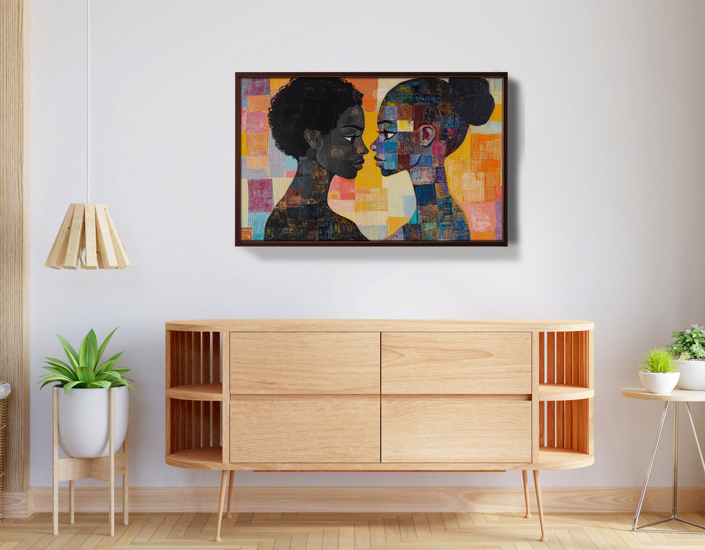 Black Lesbian Couple Portrait Black love wall art view 32