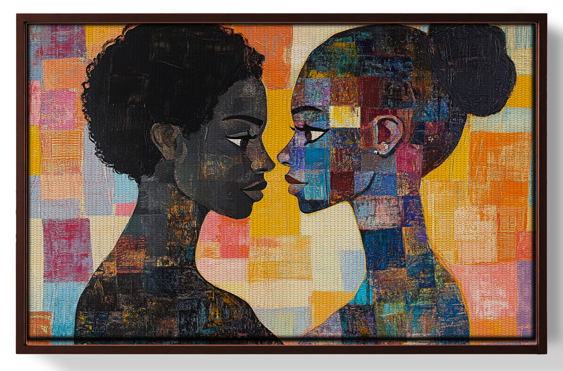 Black Lesbian Couple Portrait Black love wall art view 31