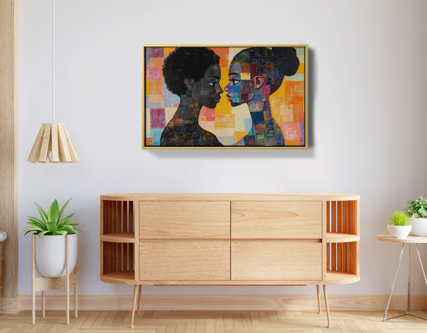 Black Lesbian Couple Portrait Black love wall art view 38