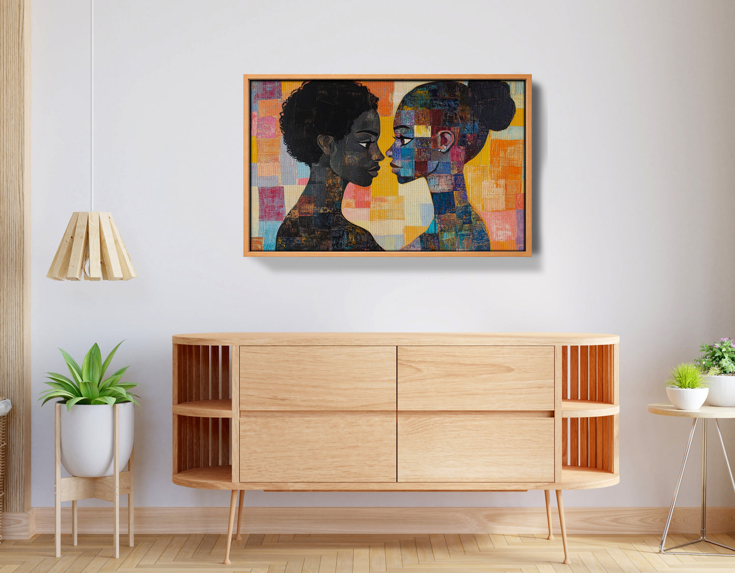 Black Lesbian Couple Portrait Black love wall art view 44