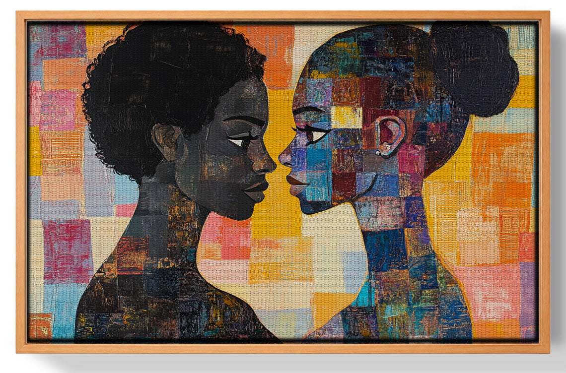 Black Lesbian Couple Portrait Black love wall art view 43