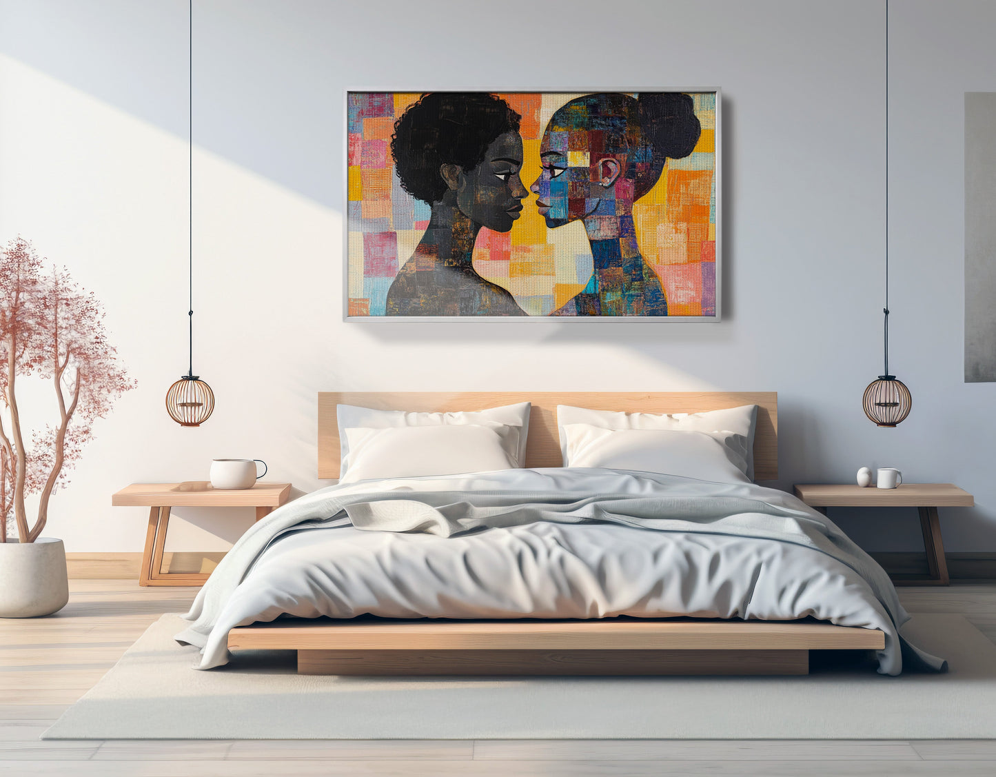 Black Lesbian Couple Portrait Black love wall art view 57