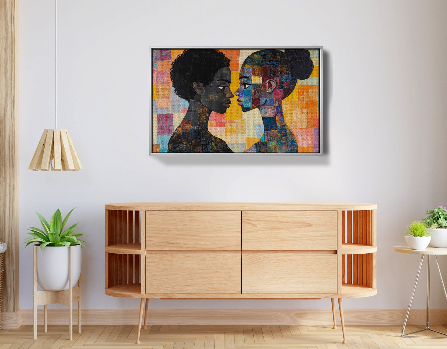 Black Lesbian Couple Portrait Black love wall art view 56