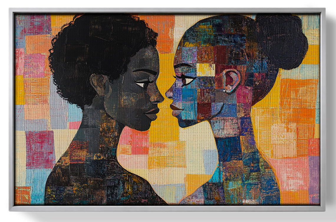 Black Lesbian Couple Portrait Black love wall art view 55