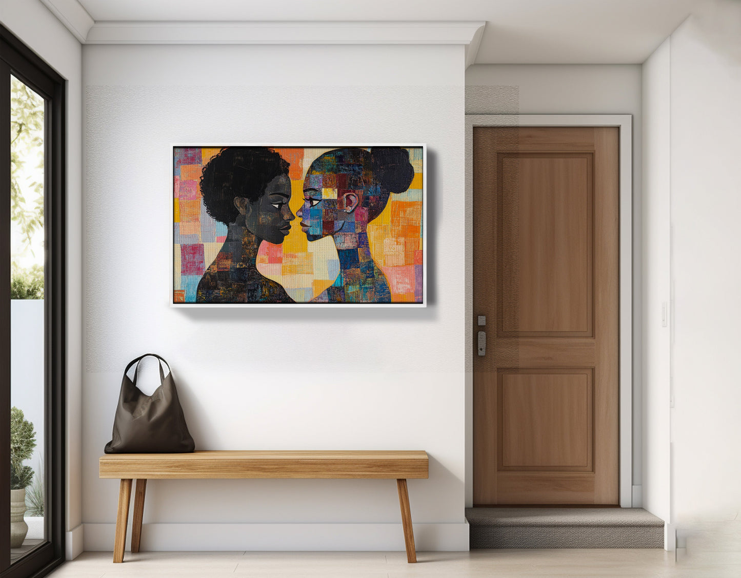 Black Lesbian Couple Portrait Black love wall art view 65