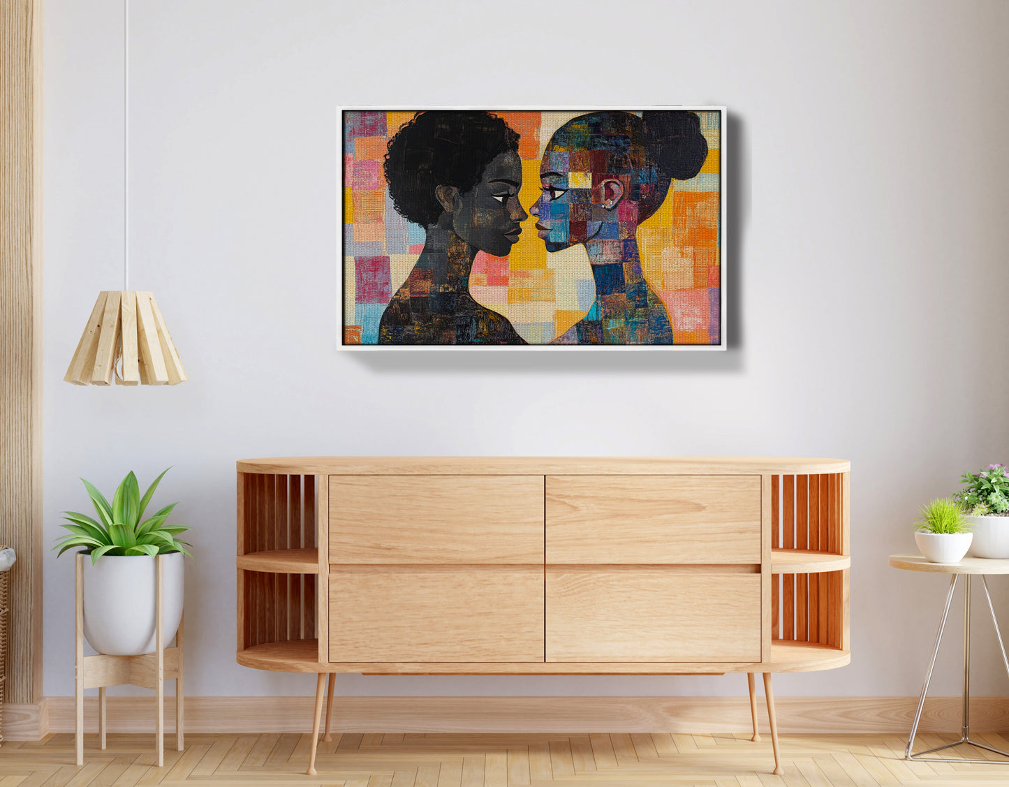 Black Lesbian Couple Portrait Black love wall art view 62