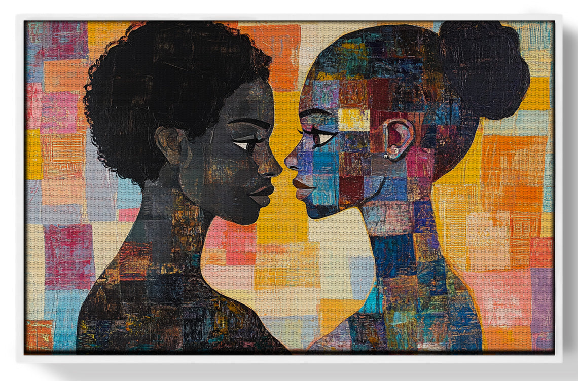 Black Lesbian Couple Portrait Black love wall art view 61