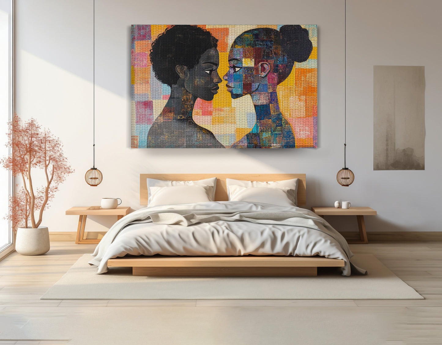 Black Lesbian Couple Portrait Black love wall art view 15