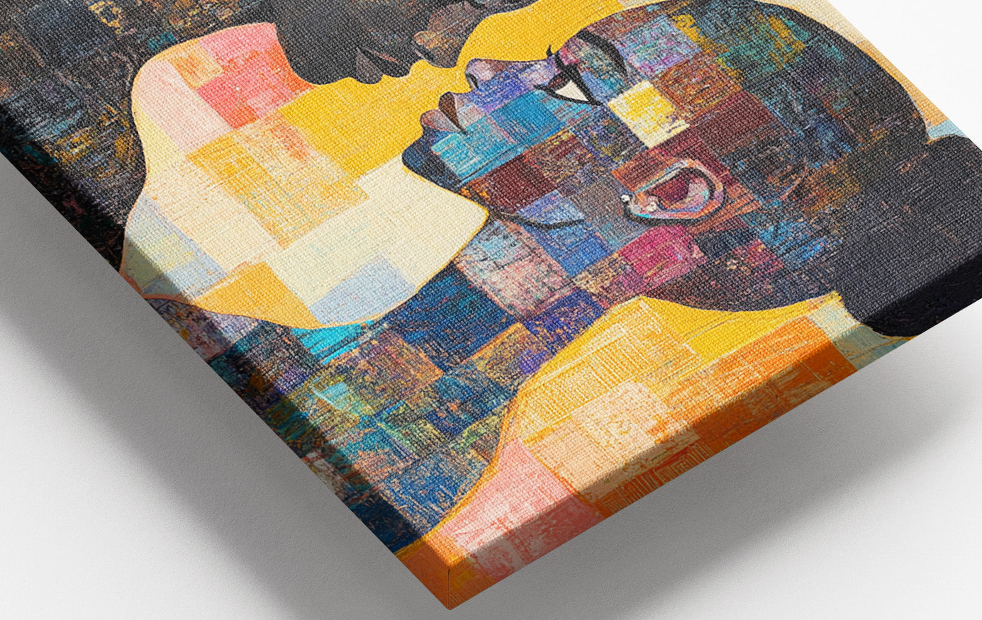 Black Lesbian Couple Portrait Black love wall art view 16