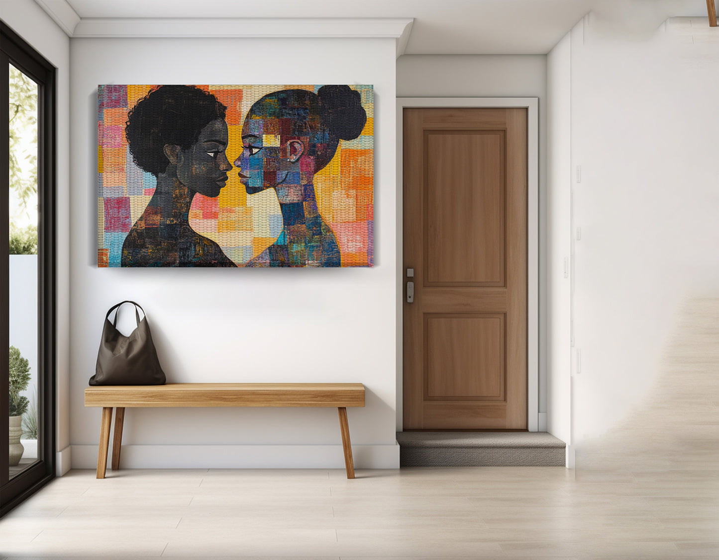 Black Lesbian Couple Portrait Black love wall art view 17