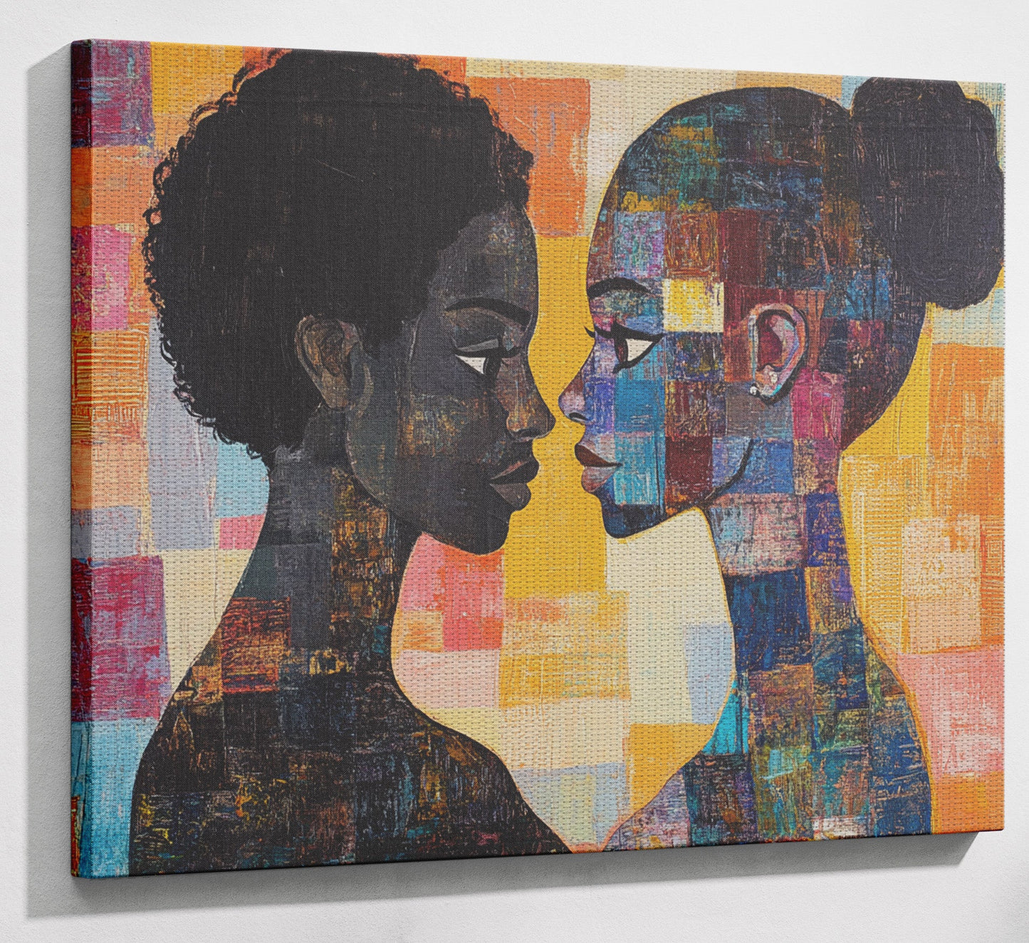 Black Lesbian Couple Portrait Black love wall art view 13