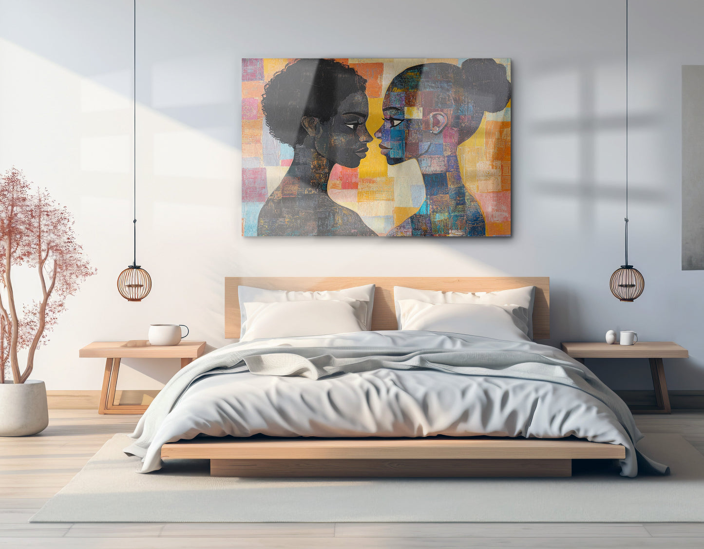 Black Lesbian Couple Portrait Black love wall art view 21