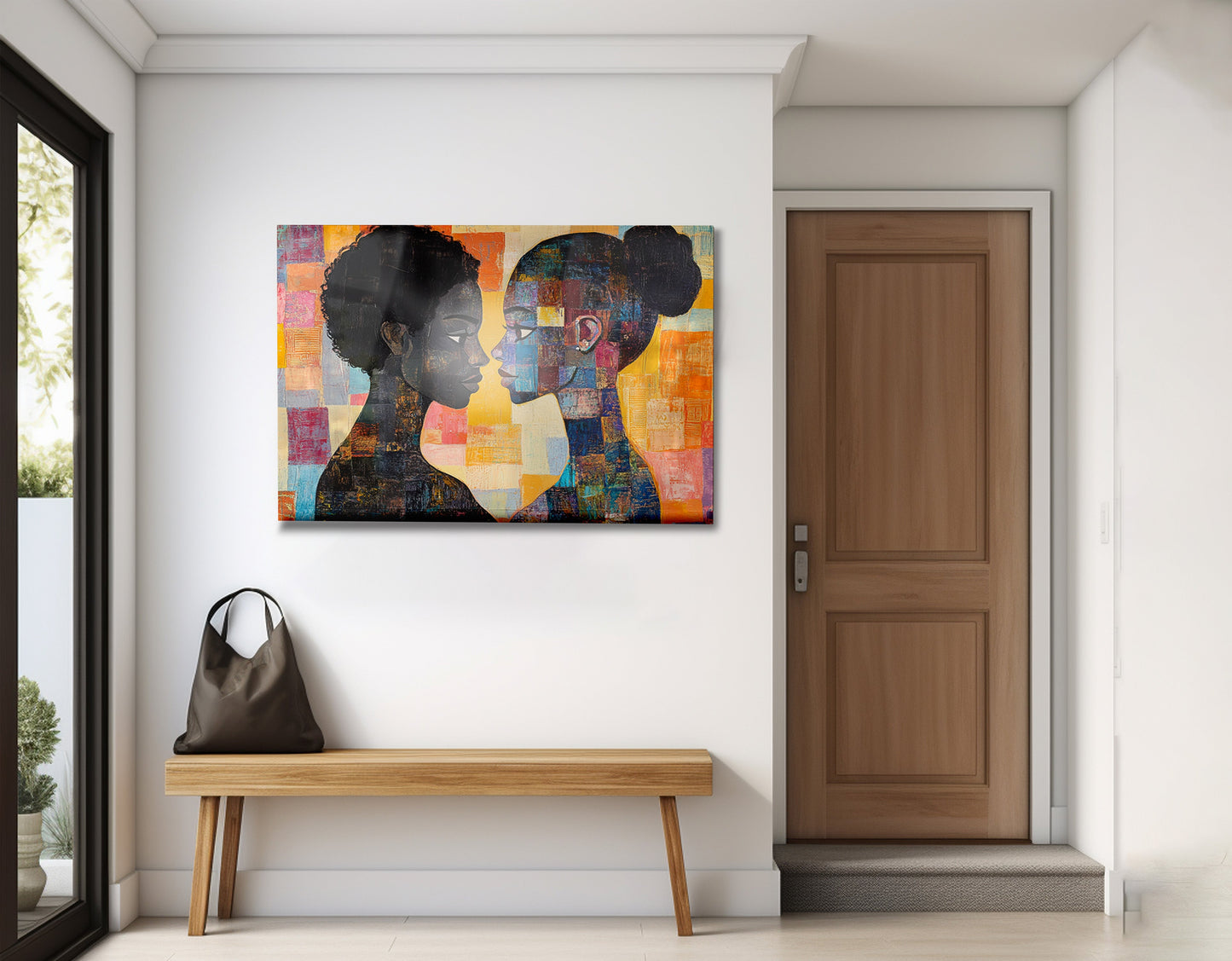 Black Lesbian Couple Portrait Black love wall art view 23
