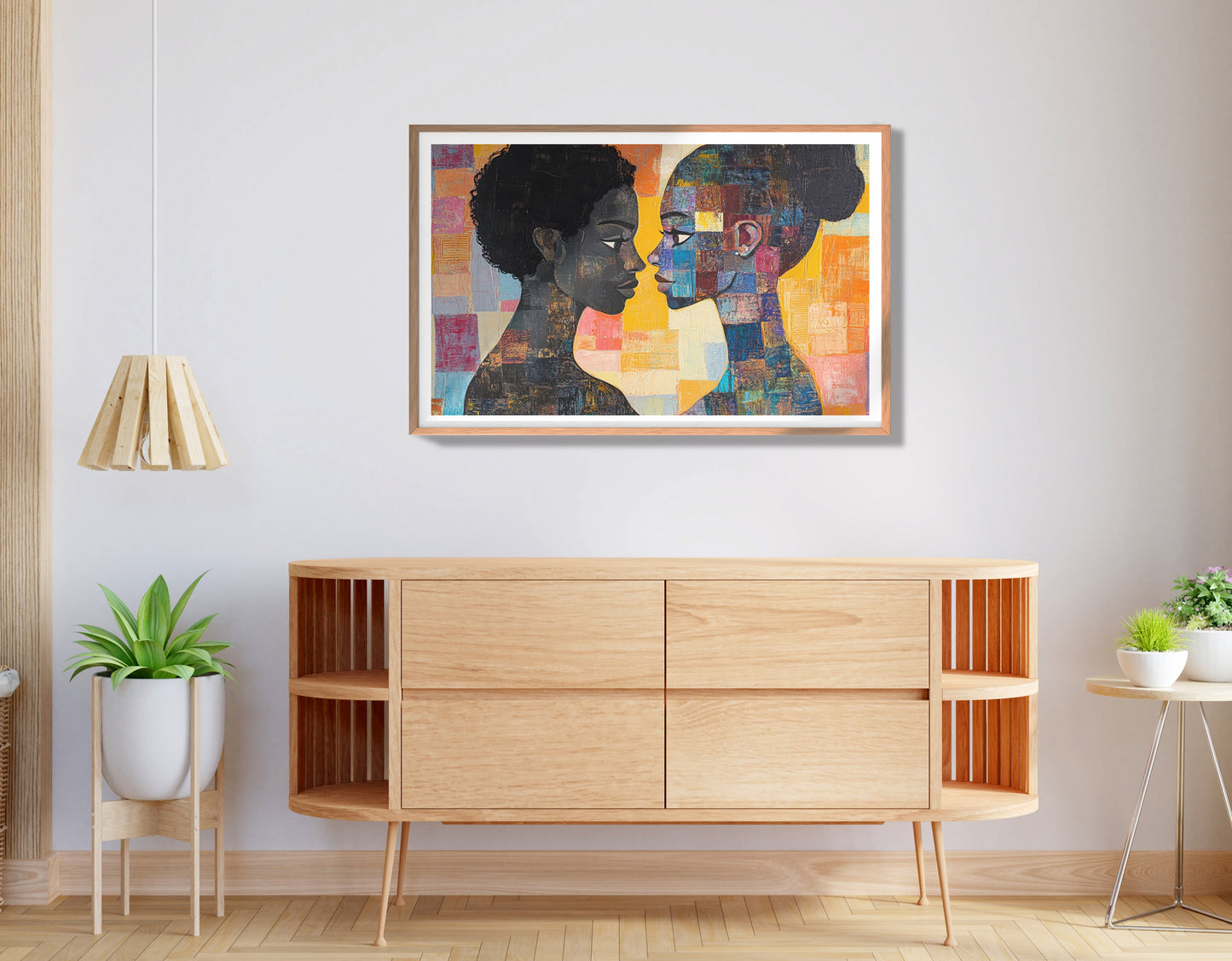 Black Lesbian Couple Portrait Black love wall art view 80