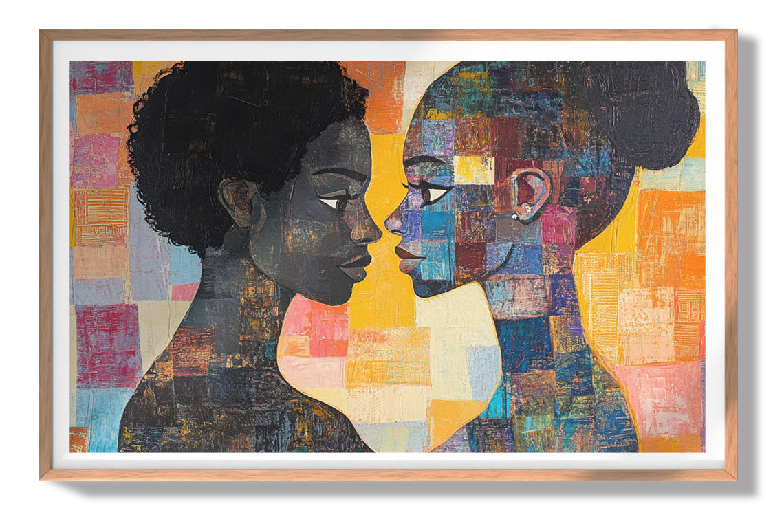 Black Lesbian Couple Portrait Black love wall art view 79