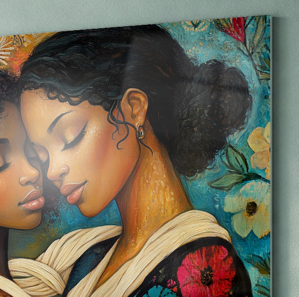 Black Lesbian Couple Embrace Black love wall art view 22