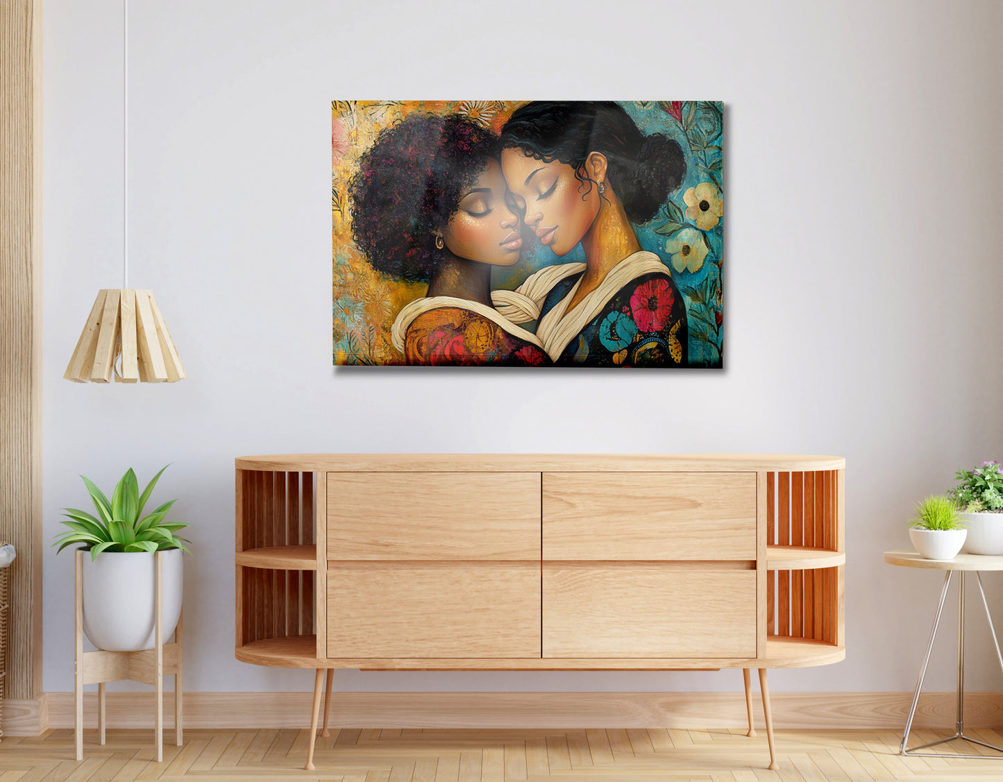 Black Lesbian Couple Embrace Black love wall art view 20