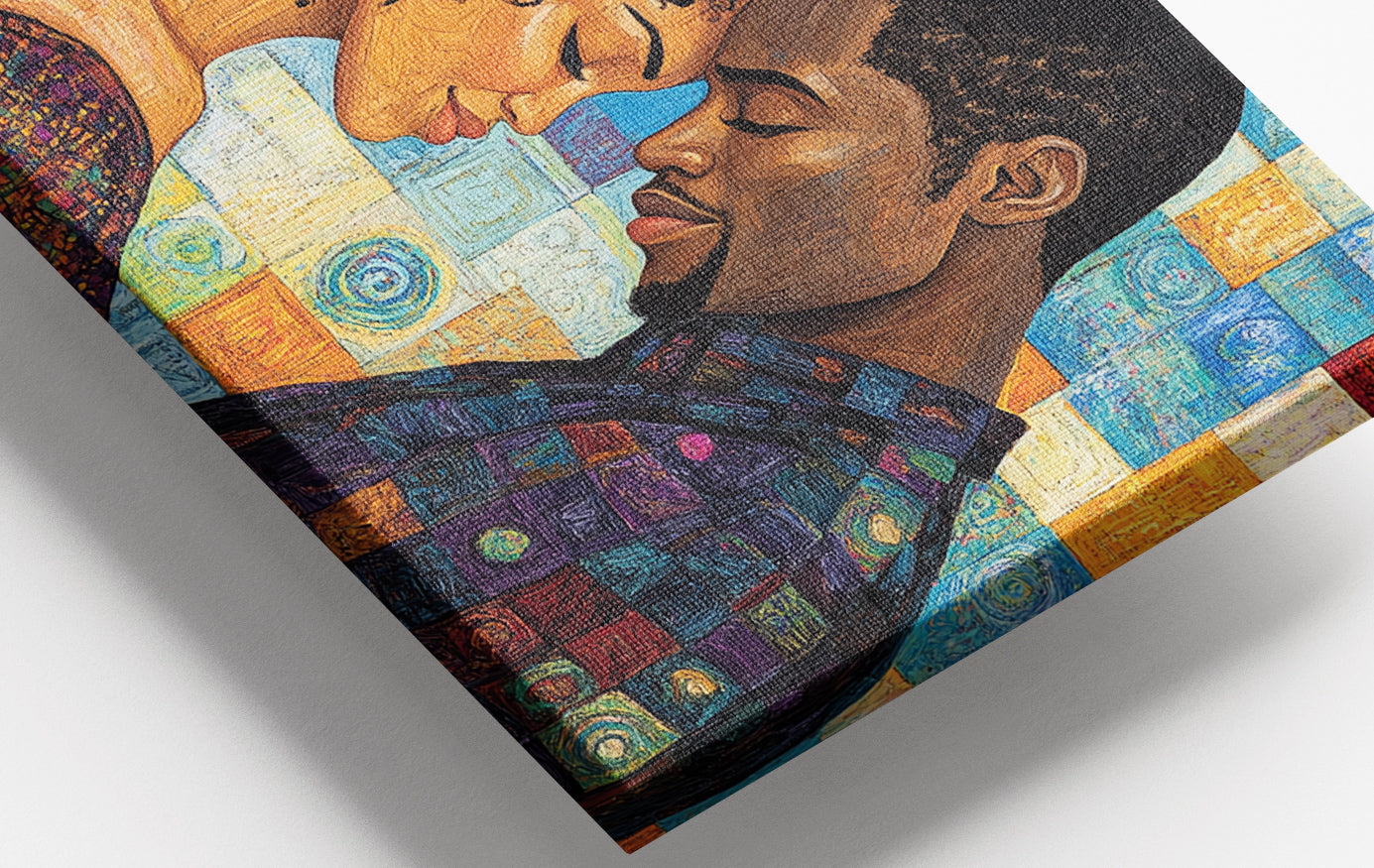 Close-up of Black Couple Love Portrait Black love wall art detail