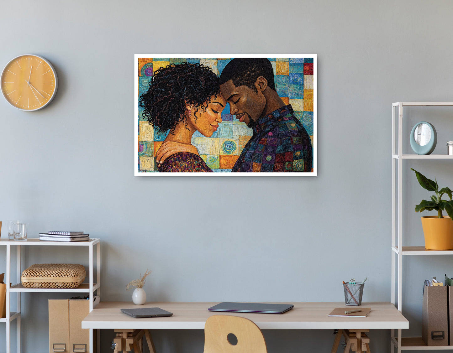 Black Couple Love Portrait Black love wall art print view