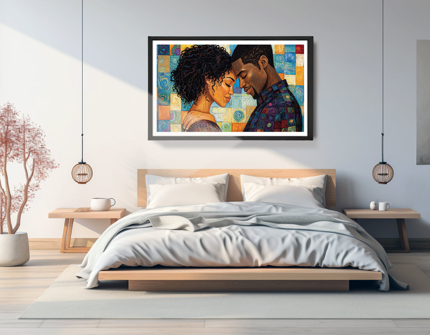 Black Couple Love Portrait Black love wall art view 69