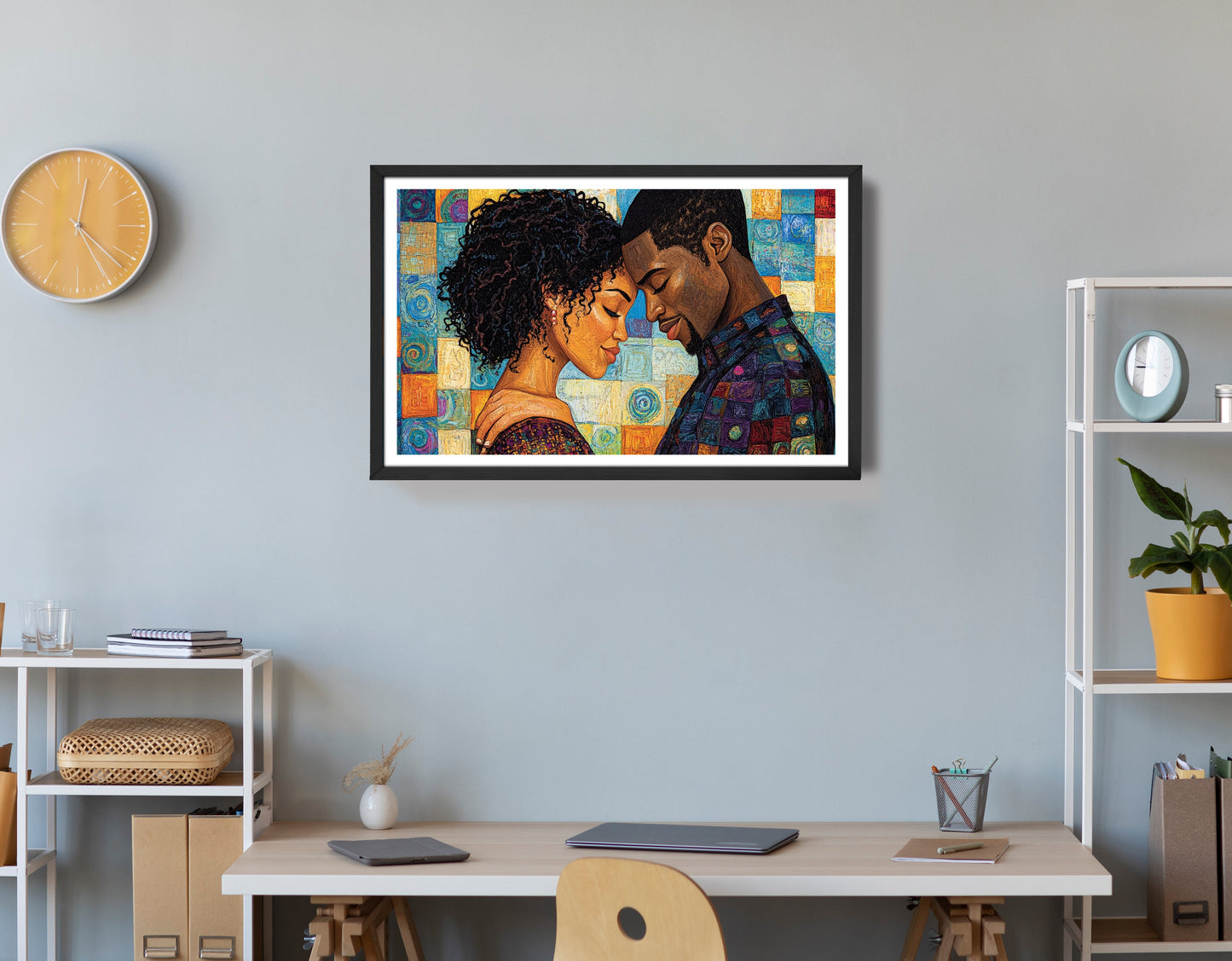 Black Couple Love Portrait Black love wall art view 72