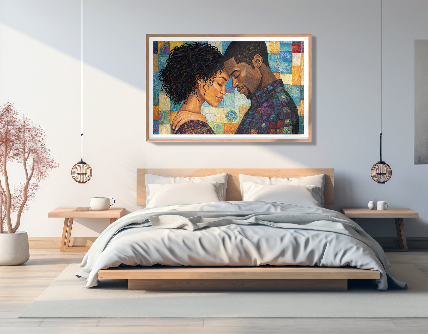 Black Couple Love Portrait Black love wall art view 81