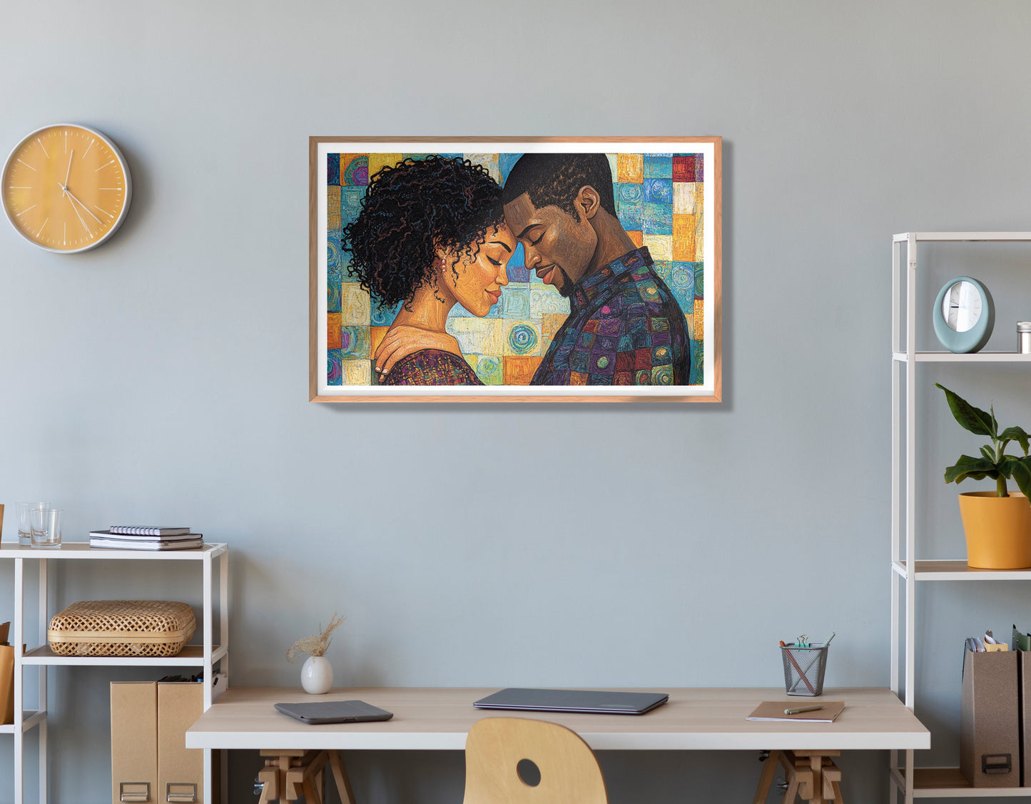 Black Couple Love Portrait Black love wall art view 84