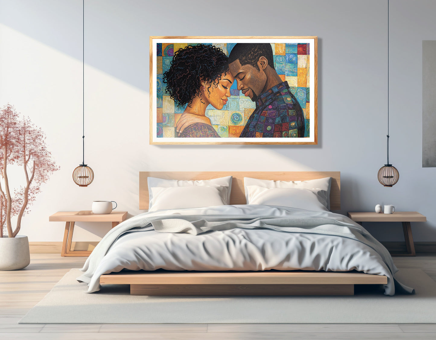 Black Couple Love Portrait Black love wall art view 75