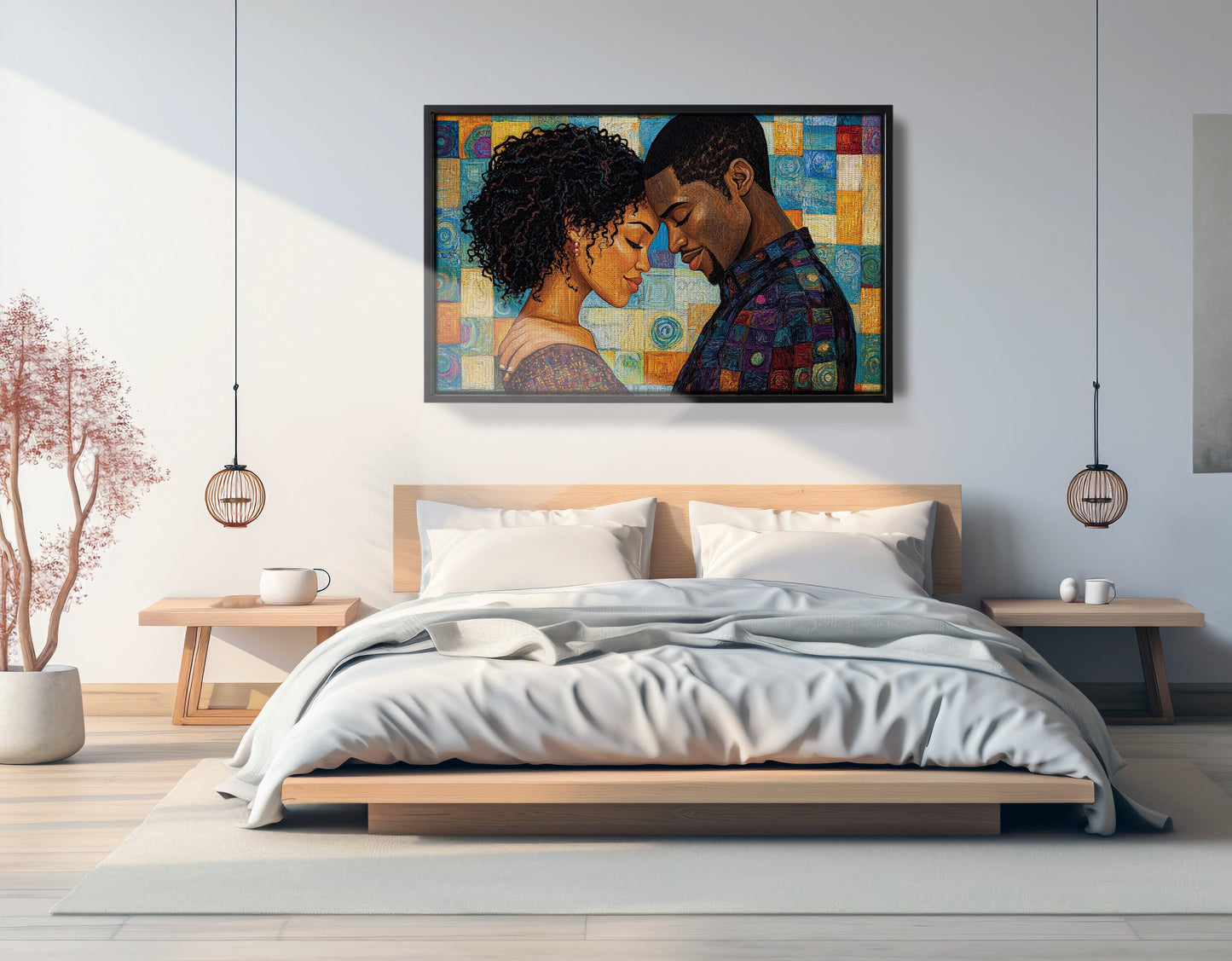 Black Couple Love Portrait Black love wall art view 27