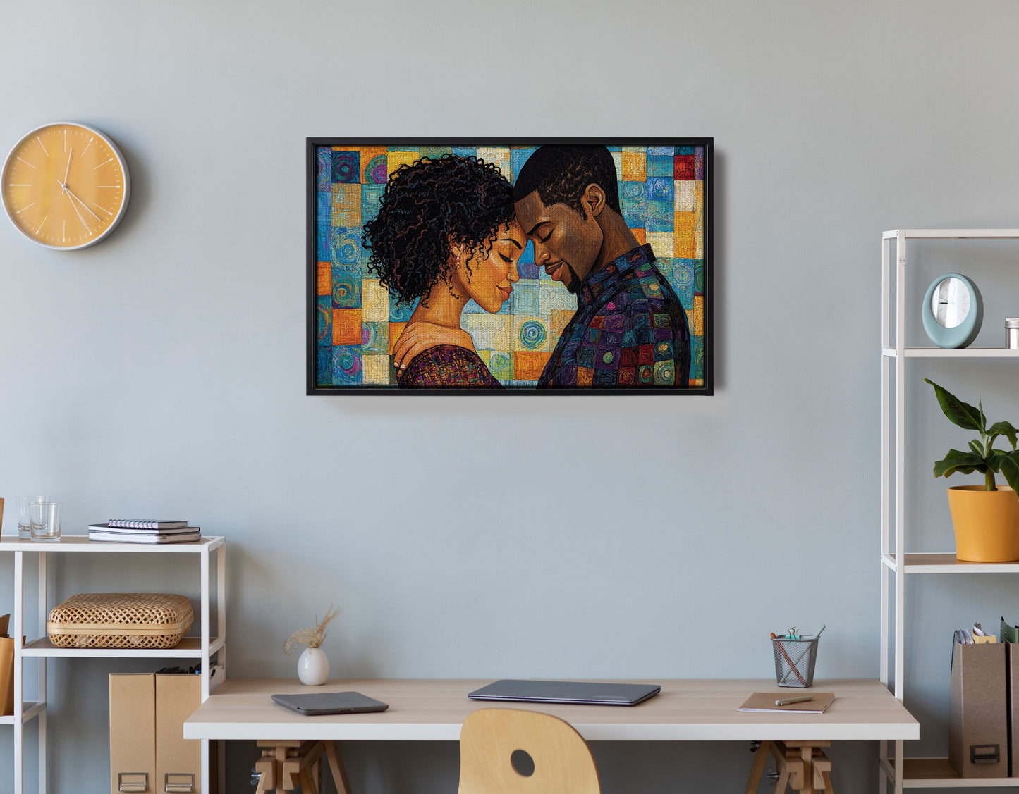 Black Couple Love Portrait Black love wall art view 30