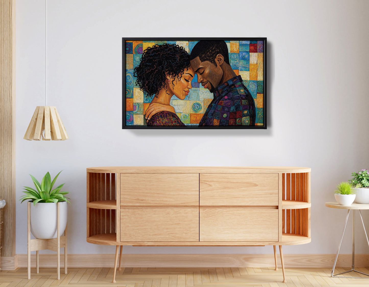 Black Couple Love Portrait Black love wall art view 26