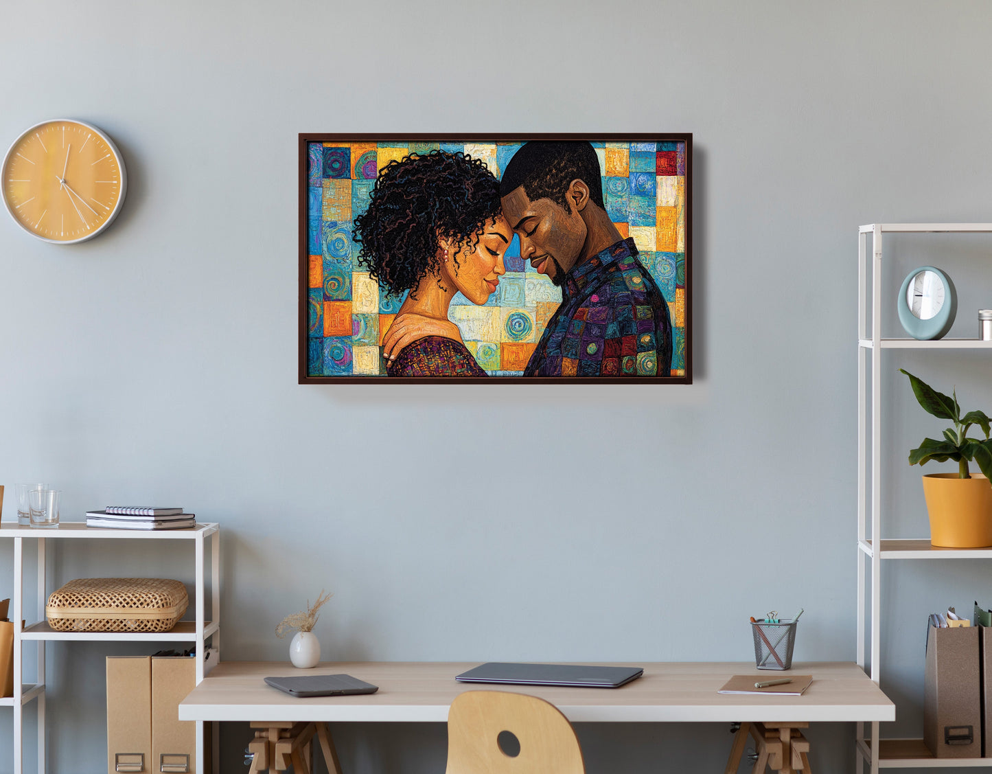 Black Couple Love Portrait Black love wall art view 36