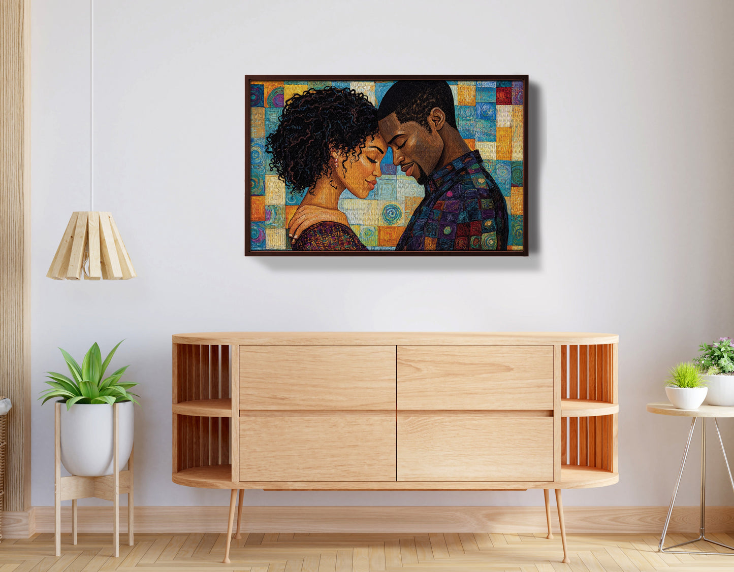 Black Couple Love Portrait Black love wall art view 32