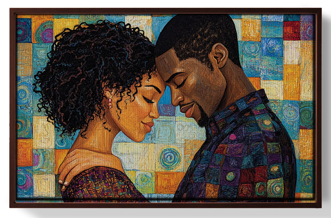 Black Couple Love Portrait Black love wall art view 31