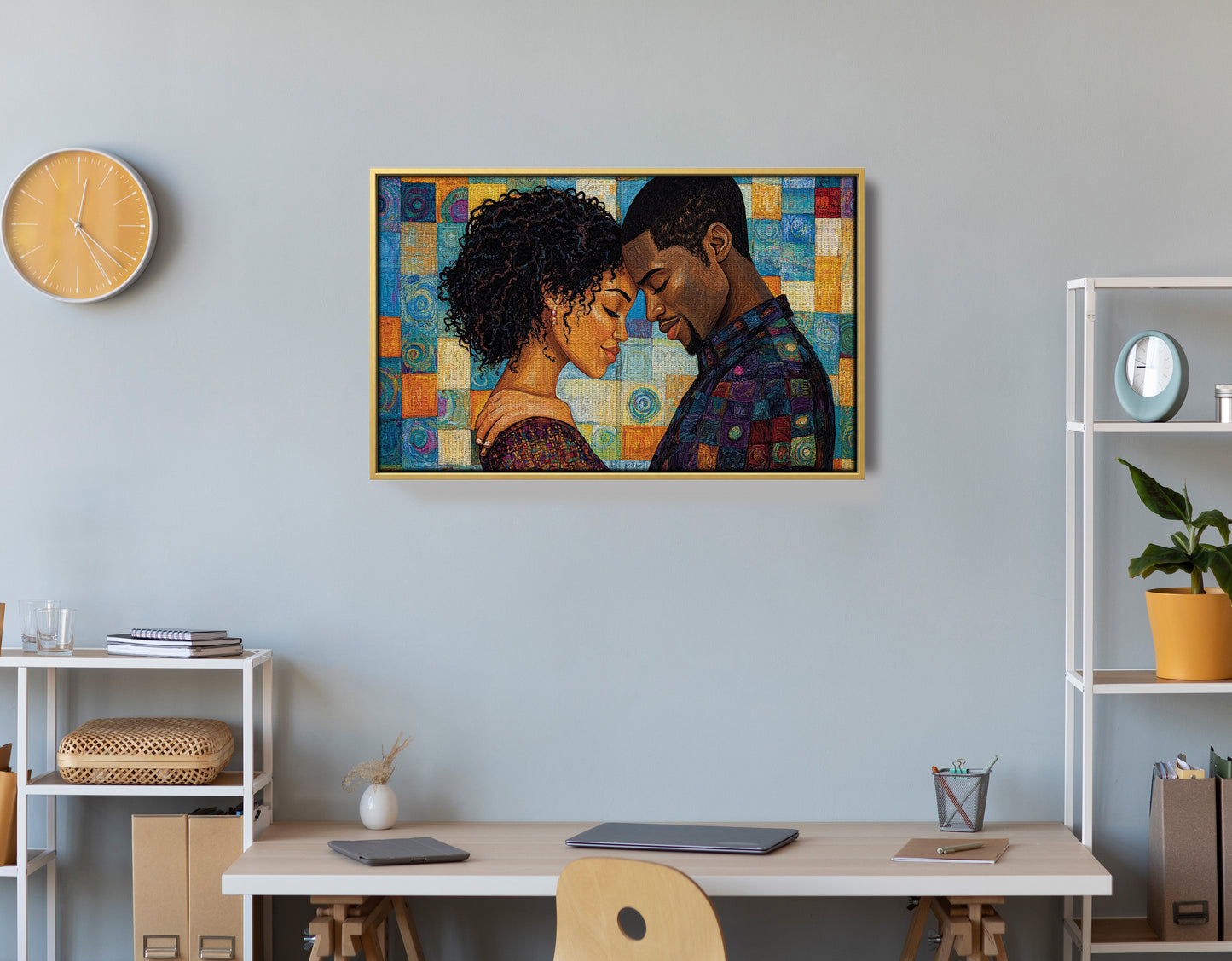 Black Couple Love Portrait Black love wall art view 42