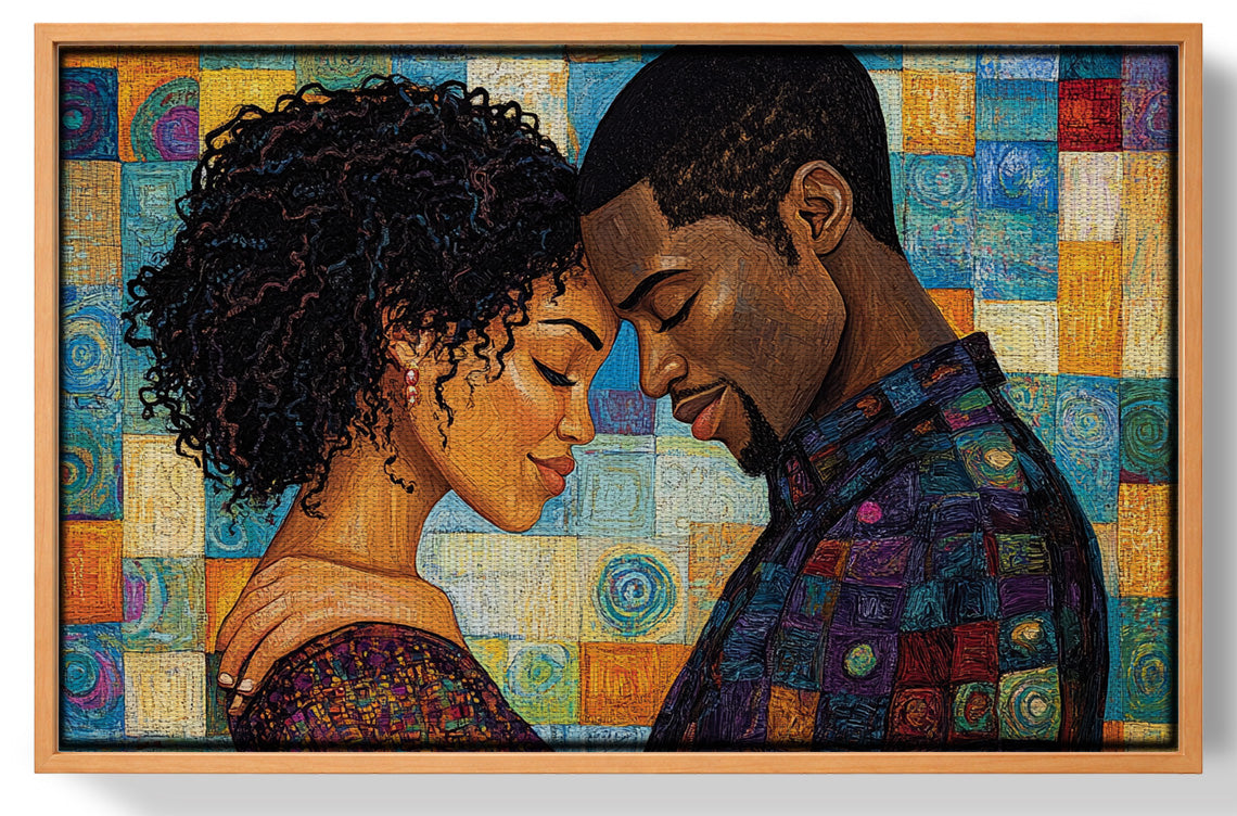 Black Couple Love Portrait Black love wall art view 43