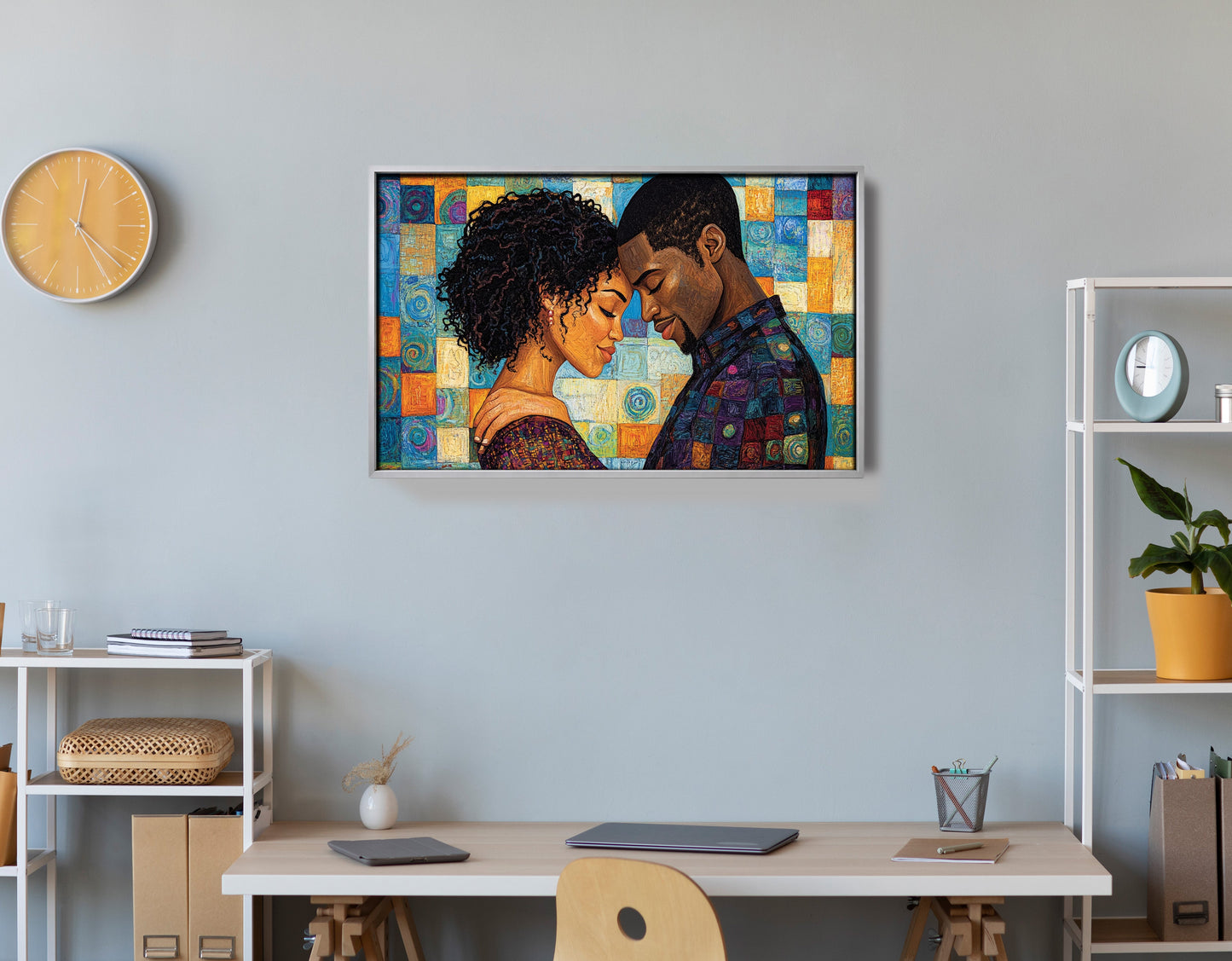 Black Couple Love Portrait Black love wall art view 60