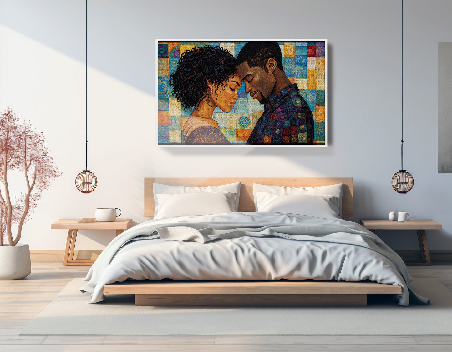 Black Couple Love Portrait Black love wall art view 63