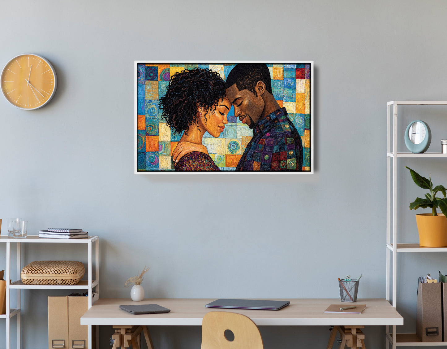 Black Couple Love Portrait Black love wall art view 66