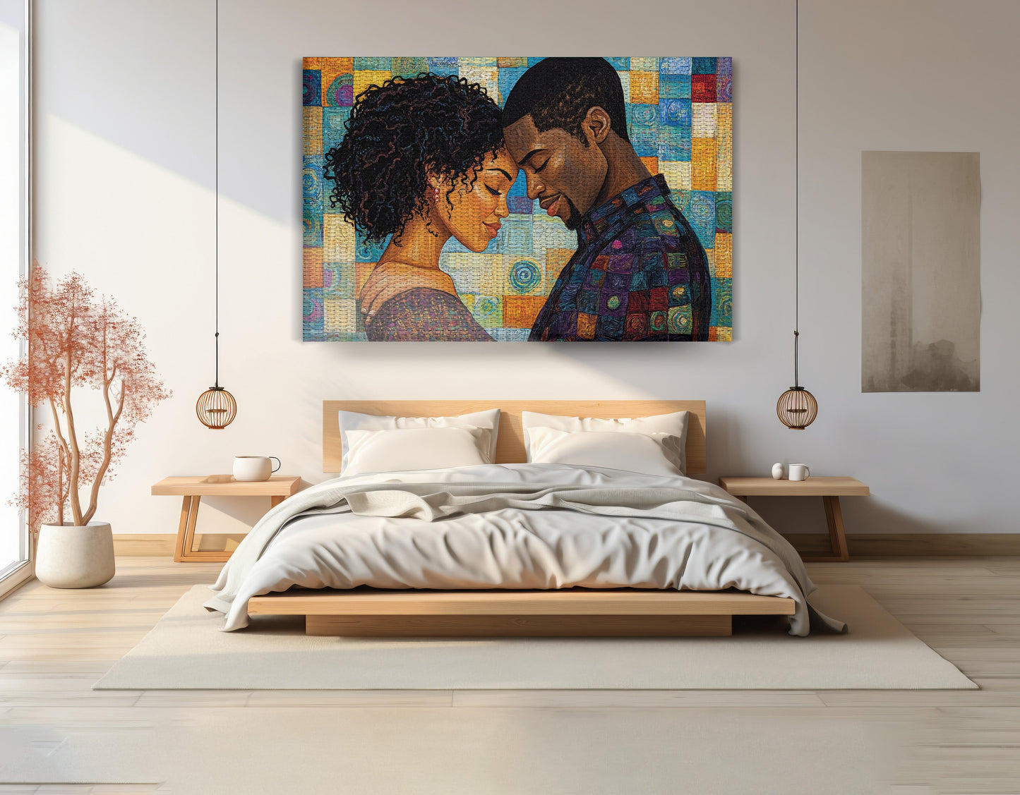 Black Couple Love Portrait Black love wall art view 15
