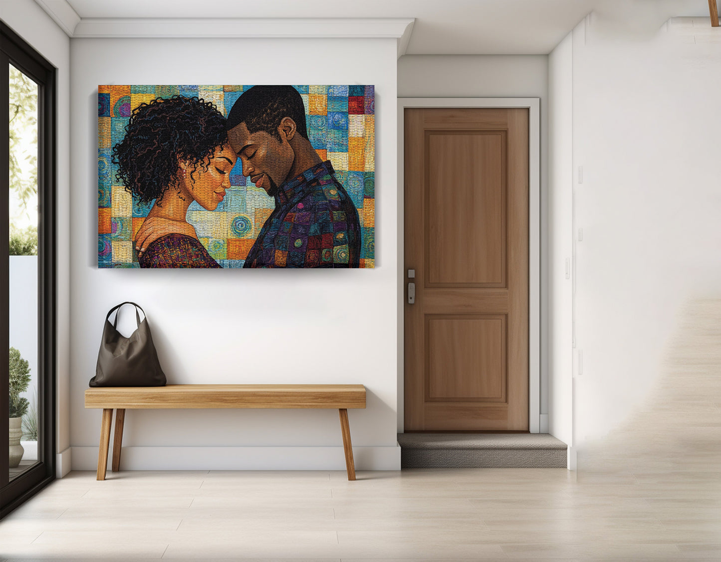Black Couple Love Portrait Black love wall art view 17