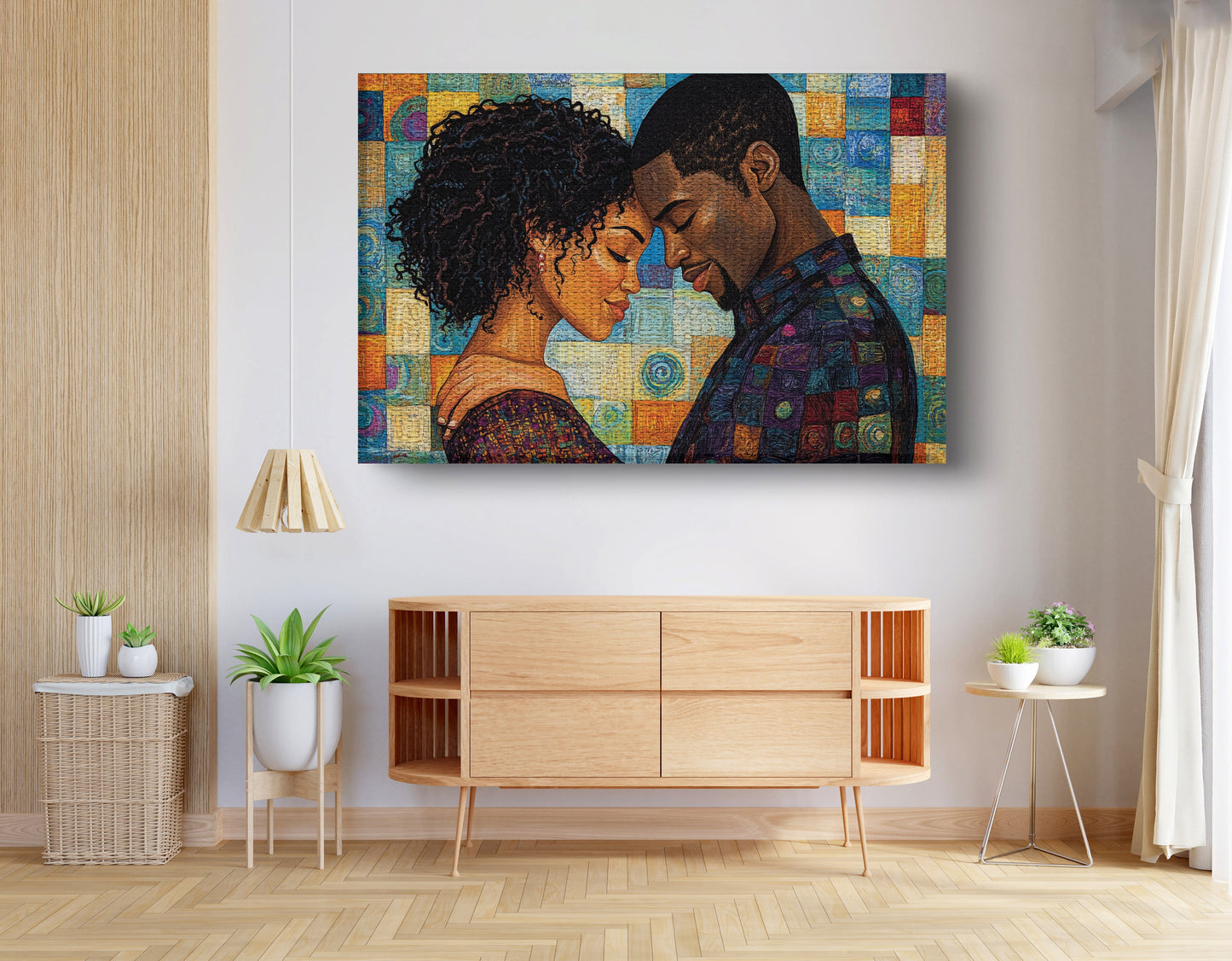 Black Couple Love Portrait Black love wall art view 14