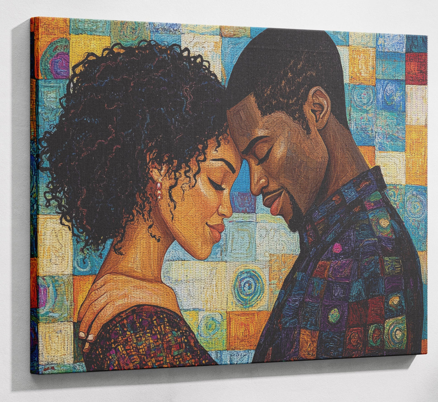 Black Couple Love Portrait Black love wall art view 13