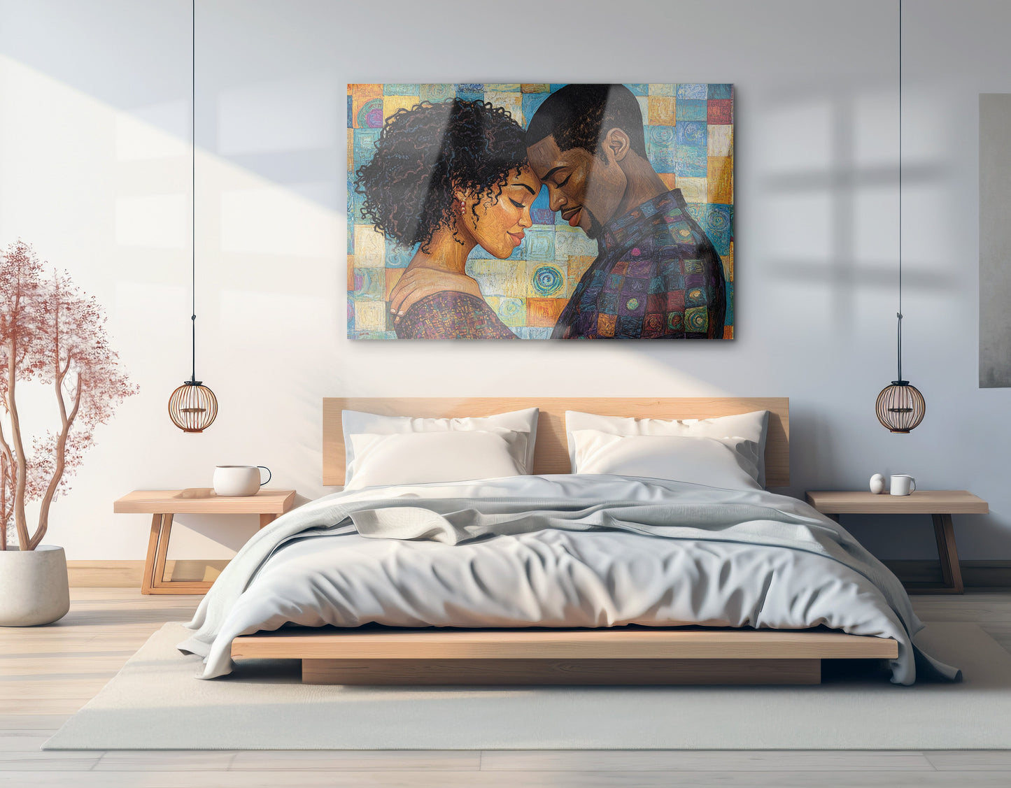 Black Couple Love Portrait Black love wall art view 21
