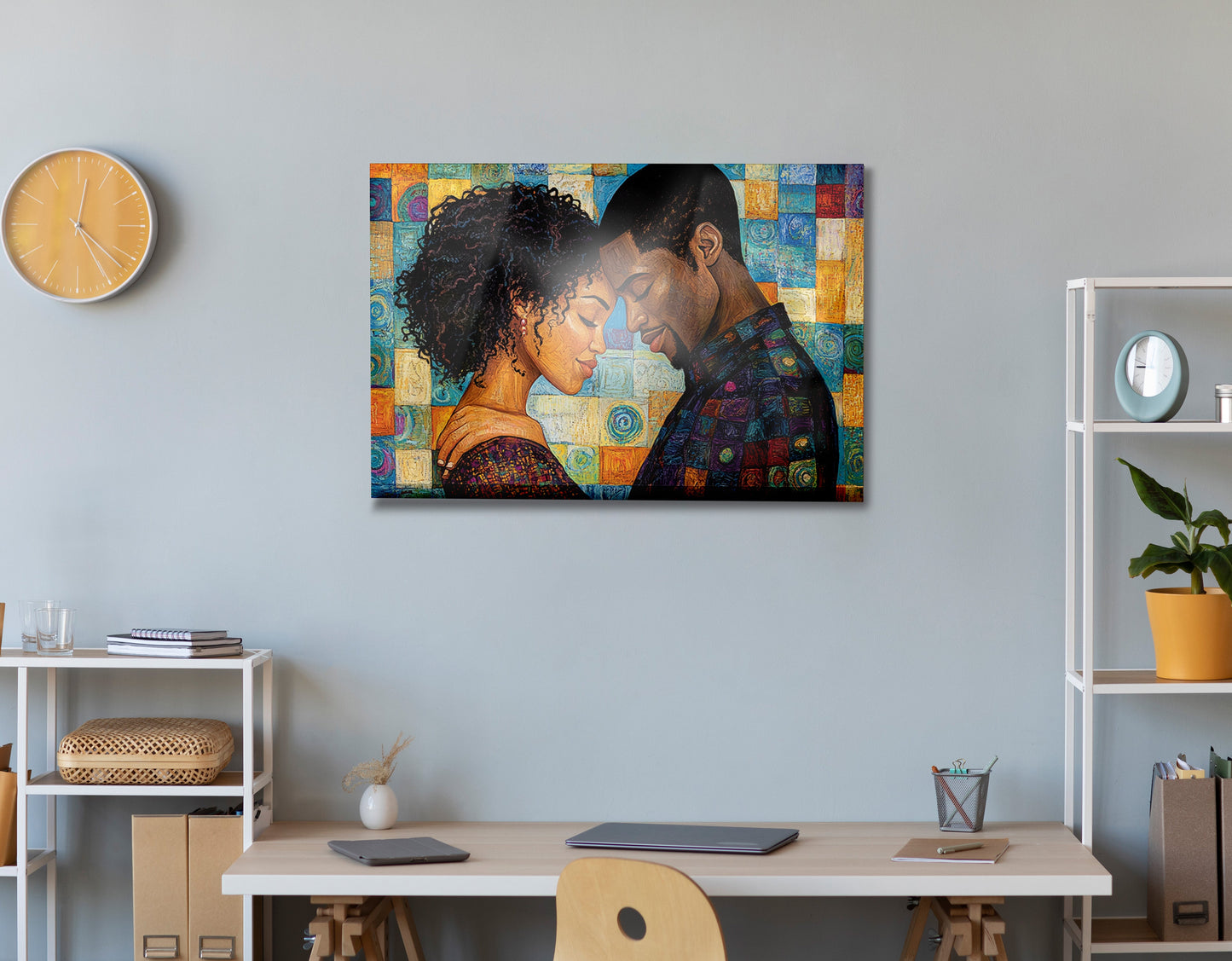 Black Couple Love Portrait Black love wall art view 24