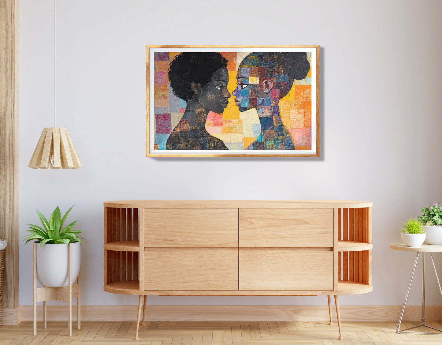 Black Lesbian Couple Portrait Black love wall art view 74