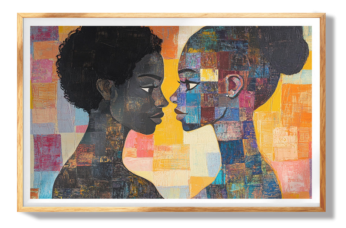 Black Lesbian Couple Portrait Black love wall art view 73